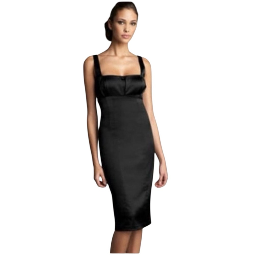 Calvin Klein Black Satin Sleeveless Cocktail Dress